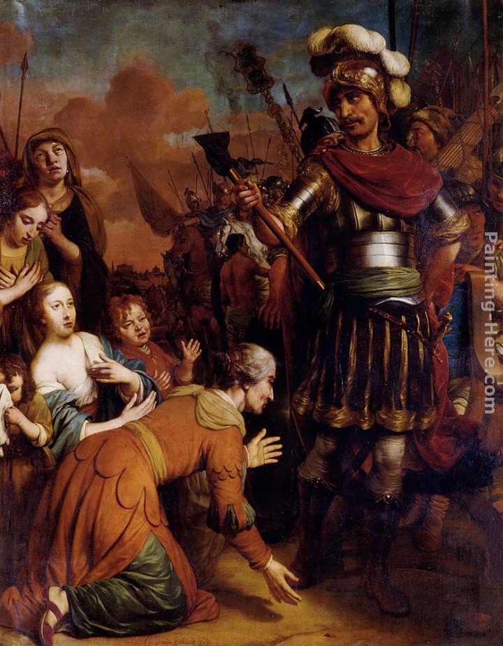 Volumnia Pleading With Her Son Coriolanus To Spare Rome painting - Gerbrand van den Eeckhout Volumnia Pleading With Her Son Coriolanus To Spare Rome art painting